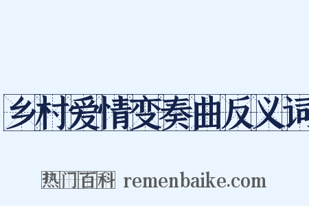 乡村爱情变奏曲反义词是什么意思的图片